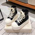 New Spring Autumn Women's High-Top Casual Sneakers, Thick-Soled Platform Height-Increasing Short Boots, Trendy Niche Style Fashion Footwear
