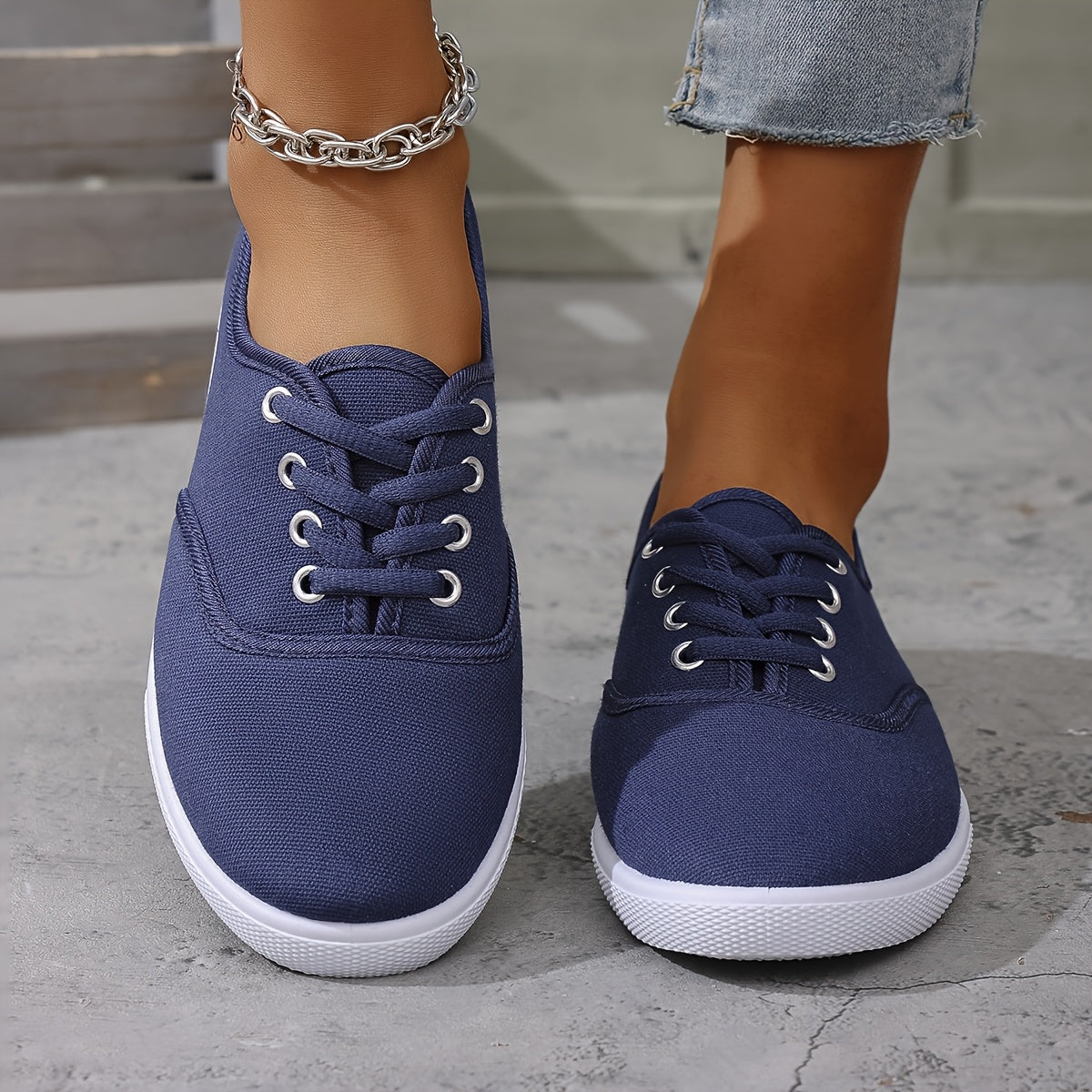 Women's Fashion Comfortable Casual Sneakers, Lightweight Breathable Walking Shoes for Daily Work and Students Wear