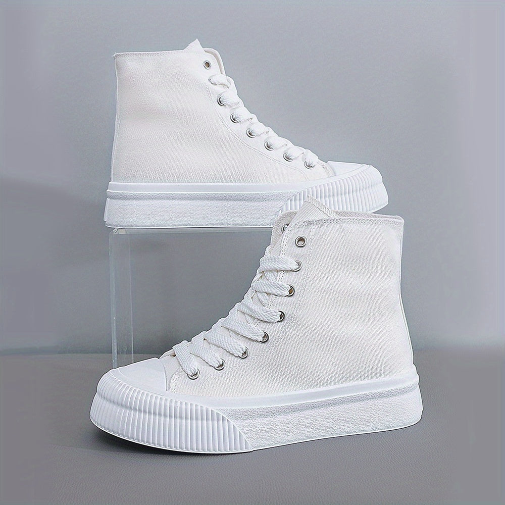 Basic Model-X005 Women's Black & White Casual Sneakers, Lace-Up Skateboarding Shoes with 2D Print, All-Season Campus Style Footwear